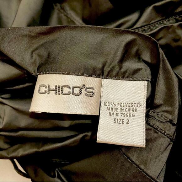 Chico’s Reversible White With Black Stripes Or Solid Black Jacket, Size 2/Medium - Picture 15 of 15